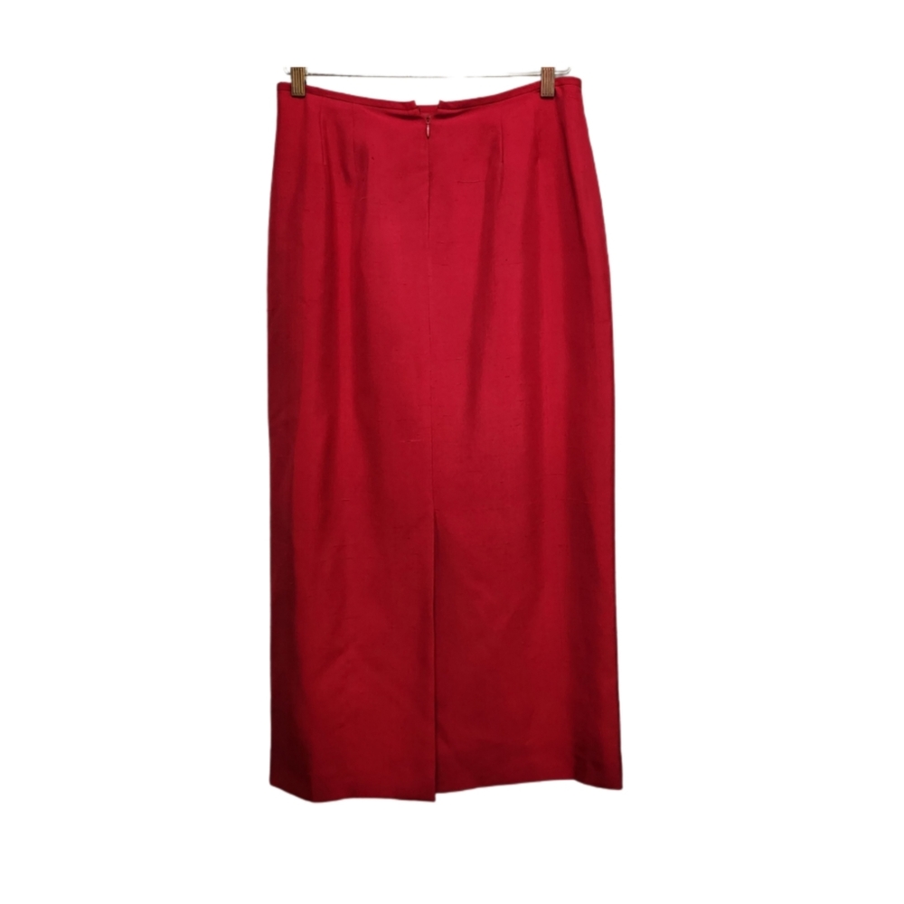 KASPER A.S.L. RED 100% SILK SKIRT SUIT SIZE 10 BRAND NEW WITH TAGS - Picture 11 of 11